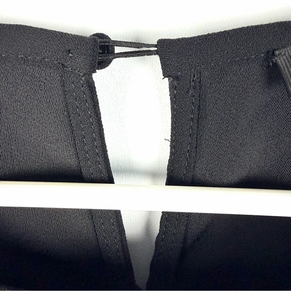 J.Crew Black Ruffle Sleeve Blouse Size 6 Keyhole Back Flowy Top - Picture 10 of 12